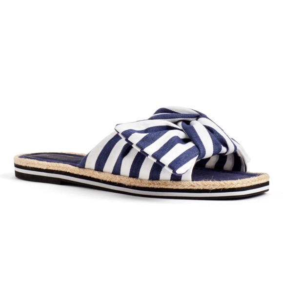 kate spade Shoes - KATE SPADE • Caliana Stripe Bow Slides Sandals